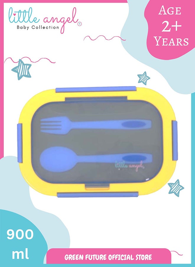 Little Angel Kids Lunch Box Set with Spoon & Fork – Leakproof Food Storage, BPA-Free, Perfect for School & Travel - Image 1