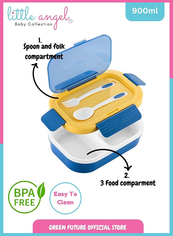 Little Angel Kids Lunch Box Set with Spoon & Fork – Leakproof Food Storage, BPA-Free, Perfect for School & Travel - Image 2