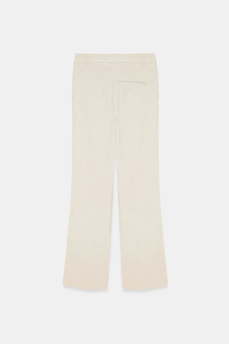 Dilvin Stone Natural DILVIN Women’s Mid-Waist Wide-Leg Crepe Trousers for Women | Best Price UAE