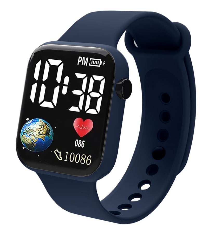 Matrix Kids Edition Digital Black Dial and Band LED Wrist Stainless Steel Watch (Blue) - Image 5