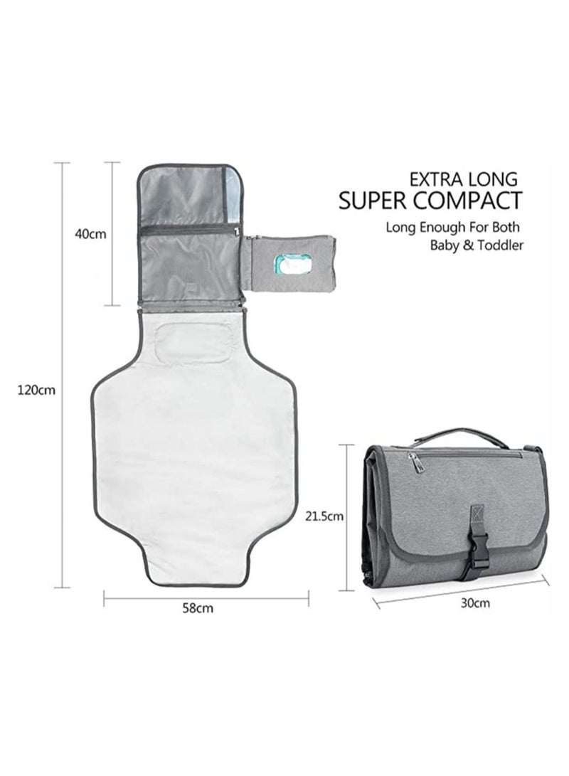 Portable Baby Diaper Changing Pad, Removable Travel Baby Changing Pad with Wet Wipe Bag, Waterproof Portable Baby Diaper Changing Pad, Great for Newborns