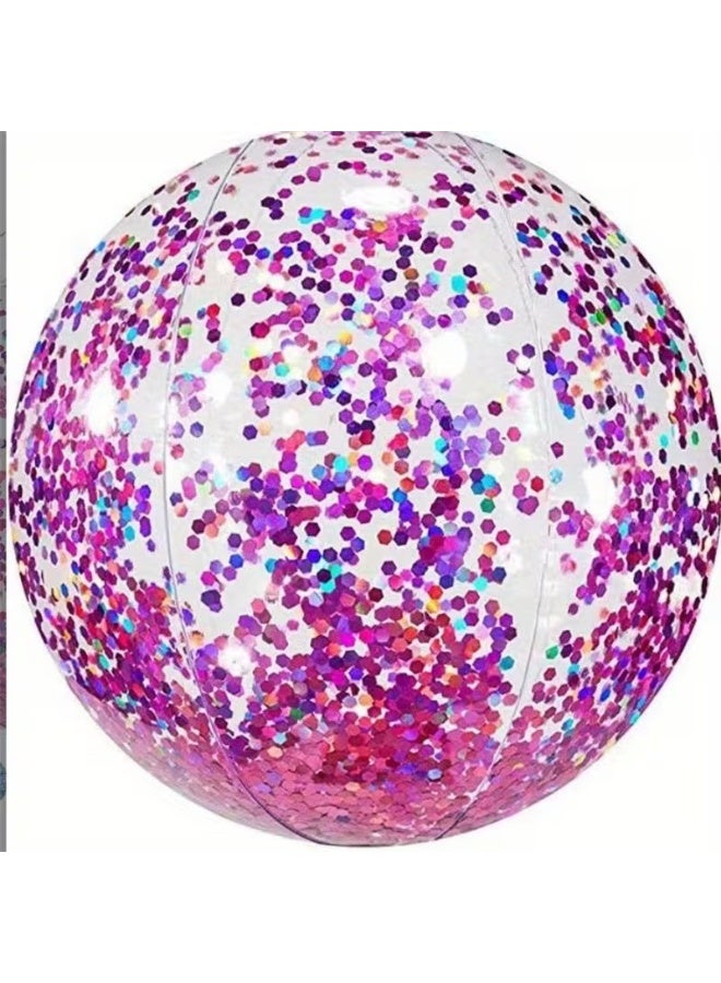 Goolsky Super Transparent PVC Inflatable Beach Ball with Glitter for Water Play. - Image 5