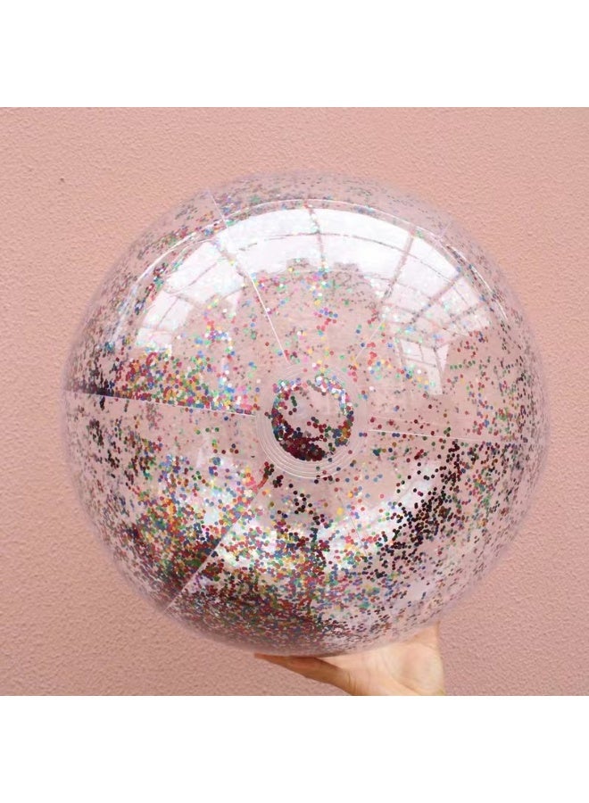 Goolsky Super Transparent PVC Inflatable Beach Ball with Glitter for Water Play. - Image 4
