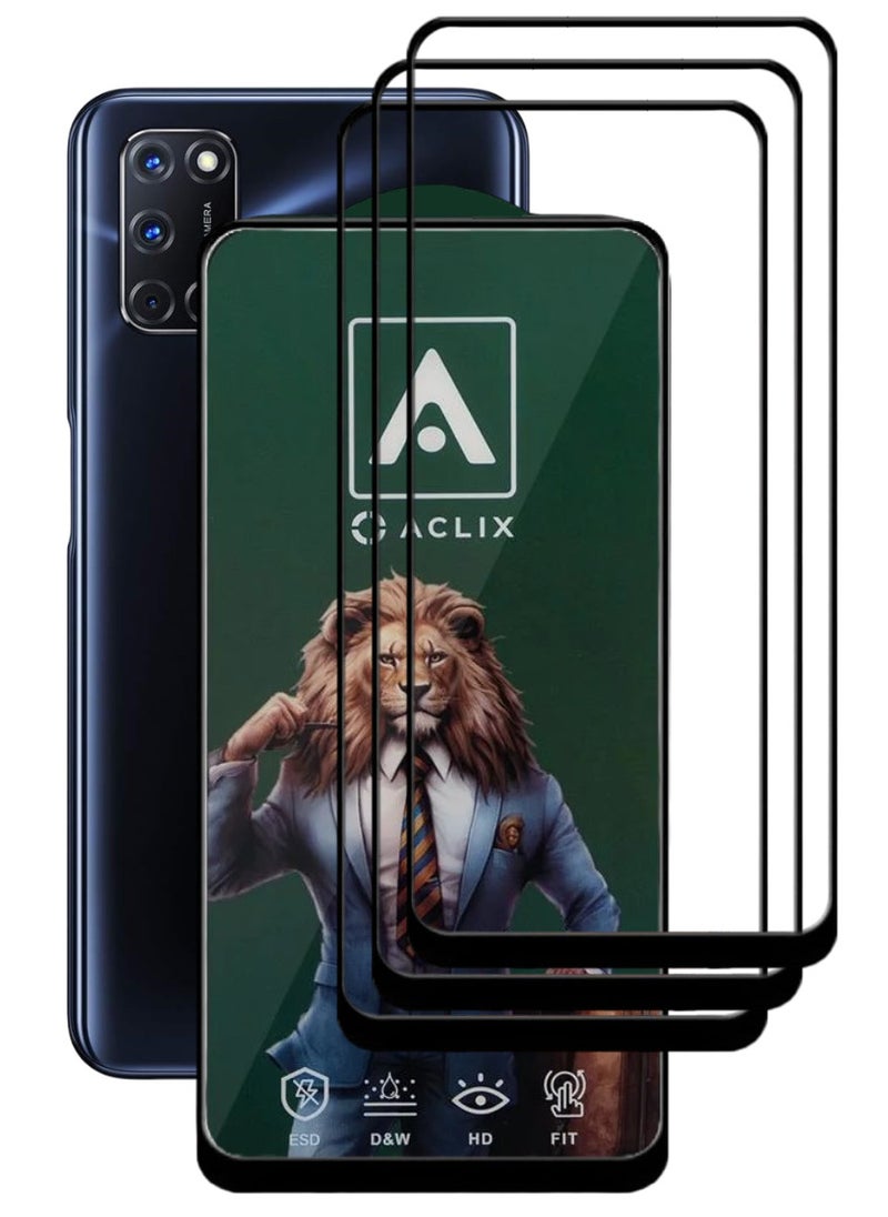 ACLIX 3 Pieces Antistatic ESD Dustproof Premium Quality High Definition Tempered Glass Screen Protector Designed For Oppo A52 - Image 1