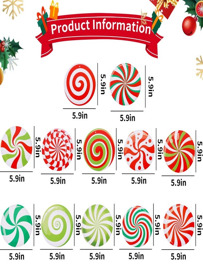 بيشيدا زينة عيد الميلاد من BEISHIDA على شكل عصا حلوى معلقة مكونة من 24 قطعة، زينة سقف عيد الميلاد على شكل دوامات معلقة لحفلات أعياد الميلاد الشتوية ذات طابع أرض الحلوى - Image 3