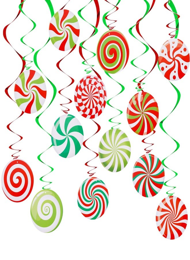 بيشيدا زينة عيد الميلاد من BEISHIDA على شكل عصا حلوى معلقة مكونة من 24 قطعة، زينة سقف عيد الميلاد على شكل دوامات معلقة لحفلات أعياد الميلاد الشتوية ذات طابع أرض الحلوى - Image 1