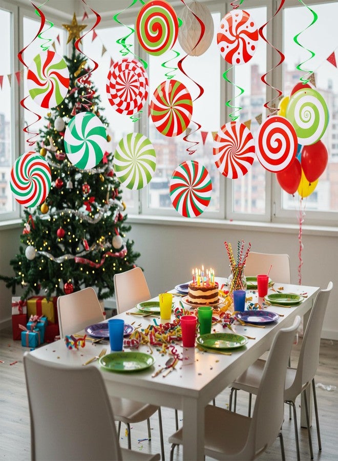 بيشيدا زينة عيد الميلاد من BEISHIDA على شكل عصا حلوى معلقة مكونة من 24 قطعة، زينة سقف عيد الميلاد على شكل دوامات معلقة لحفلات أعياد الميلاد الشتوية ذات طابع أرض الحلوى - Image 5