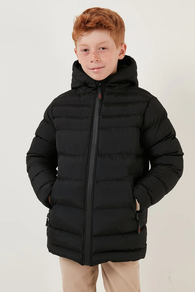 ليلا Zippered Pocket Hooded Puffer Coat Boys' Coat 6492324
