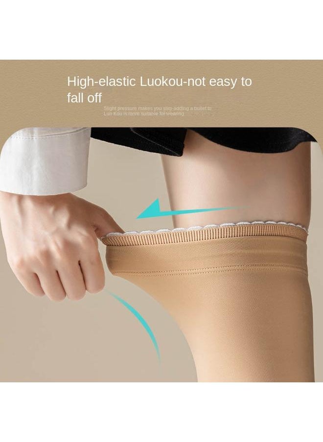 Bluejw - Autumn And Winter Naked Water-sensitive Stockings Knee-high Socks Pressure JK Socks Black Half-high Thigh Socks Light Leg Artifact - Image 1