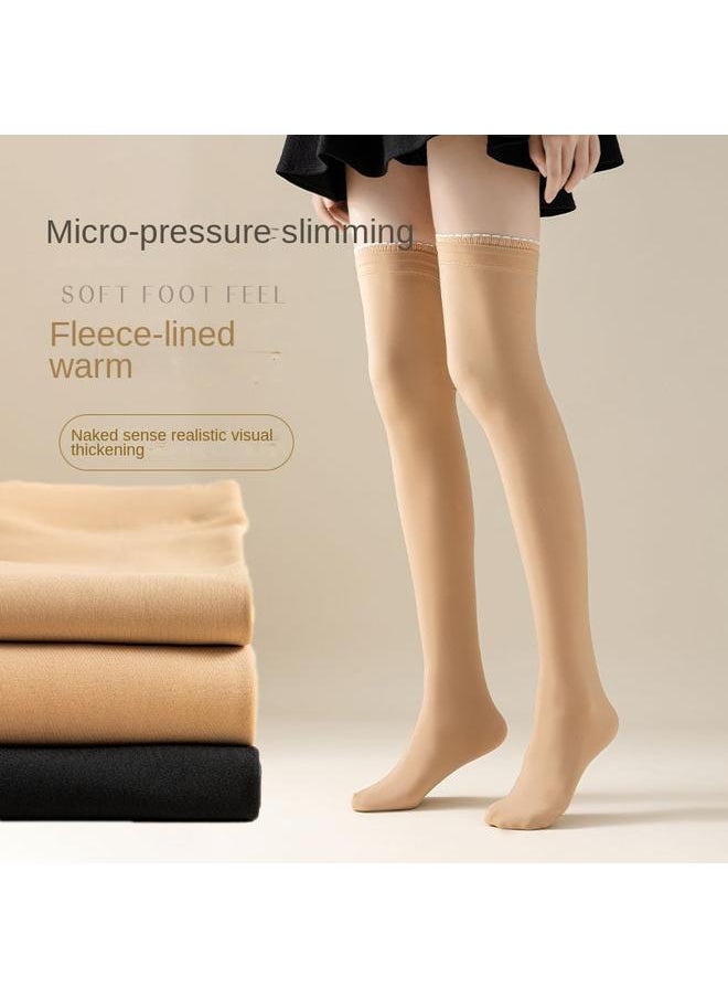 Bluejw - Autumn And Winter Naked Water-sensitive Stockings Knee-high Socks Pressure JK Socks Black Half-high Thigh Socks Light Leg Artifact - Image 1