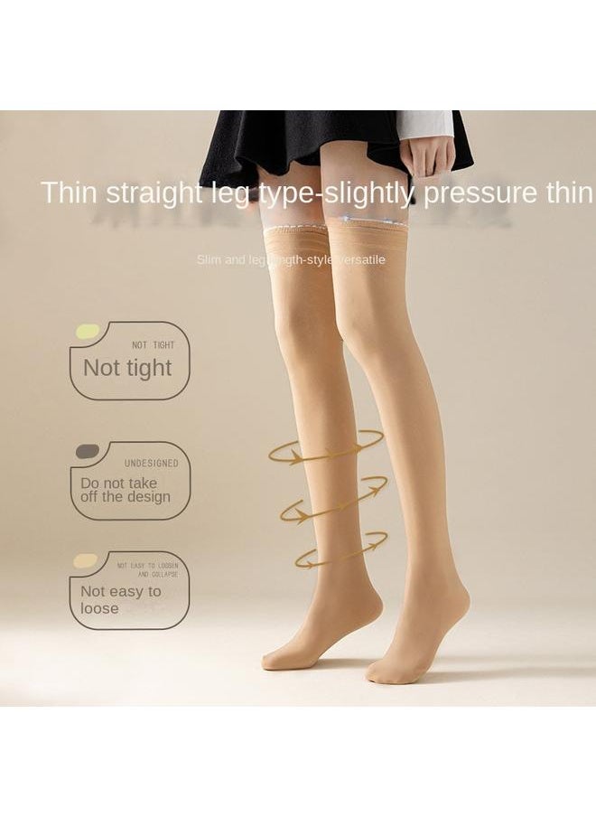Bluejw - Autumn And Winter Naked Water-sensitive Stockings Knee-high Socks Pressure JK Socks Black Half-high Thigh Socks Light Leg Artifact - Image 1