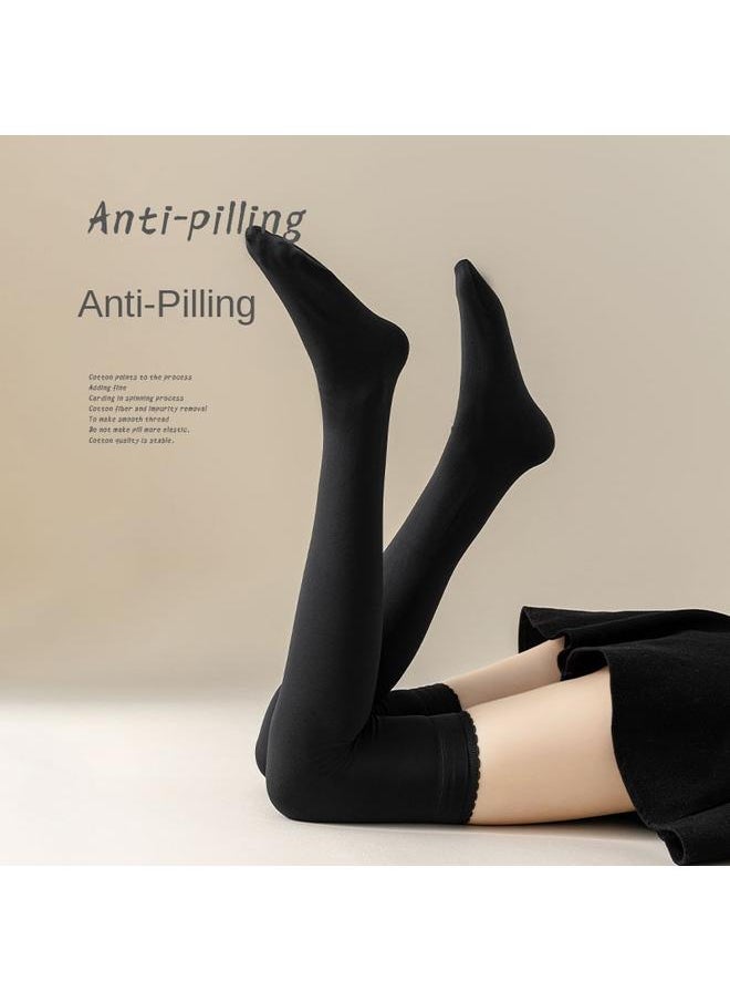 Bluejw - Autumn And Winter Naked Water-sensitive Stockings Knee-high Socks Pressure JK Socks Black Half-high Thigh Socks Light Leg Artifact - Image 1