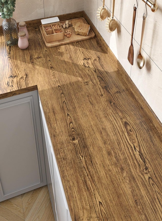WESTICK Walnut Wood Grain Contact Paper for Kitchen Countertops Waterproof Brown Wood Peel and Stick Wallpaper Self Adhesive Removable Light Wooden Vinyl Wrap for Cabinets Drawers Tables 17.7"x120" - Image 1