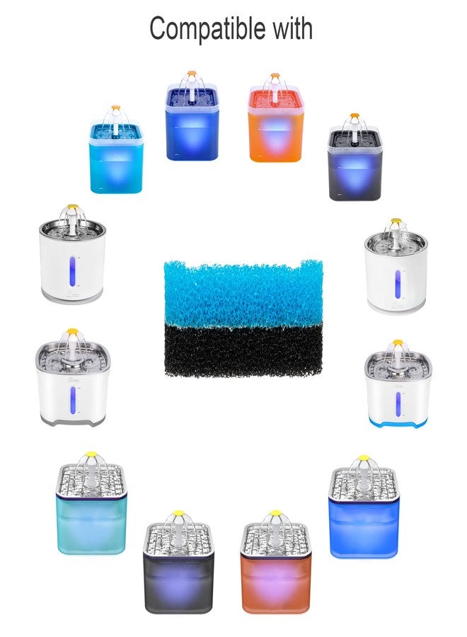 Wonder Creature Cat Fountain Filter Replacement, Upgraded Sponger Foam Filter for Round and Cubic Stainless Steel Top Cat Fountain, for Crystal and 2L/67oz Cat Fountain (Pack of 8) - Image 2