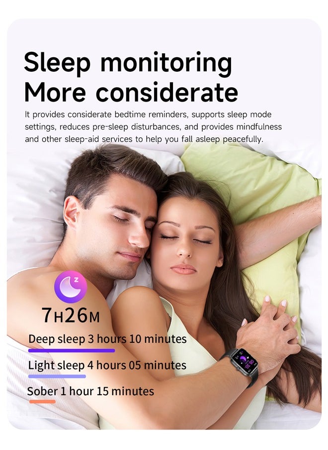 RollsTimi  - Men/Women Bluetooth Smartwatch, 1.83-Inch High Definition Large Screen Full Screen Touch, Ultra Thin Body, 100+ Sports Modes, Wireless Answering/Making Calls, Multi Dimensional Health Monitoring, Smart Bracelet RT i128 - Image 1
