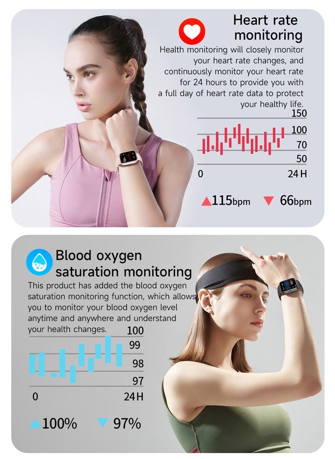 RollsTimi  - Men/Women Bluetooth Smartwatch, 1.83-Inch High Definition Large Screen Full Screen Touch, Ultra Thin Body, 100+ Sports Modes, Wireless Answering/Making Calls, Multi Dimensional Health Monitoring, Smart Bracelet RT i128 - Image 1