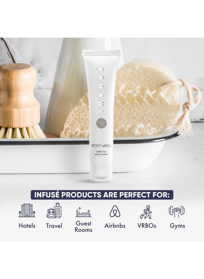 1-Shoppe All-in-Kit Infuse Pure White Tea And Coconut Bulk Hotel Body Wash For Hotels | 1Oz Travel Size Body Wash | Case Of 20  - Image 2