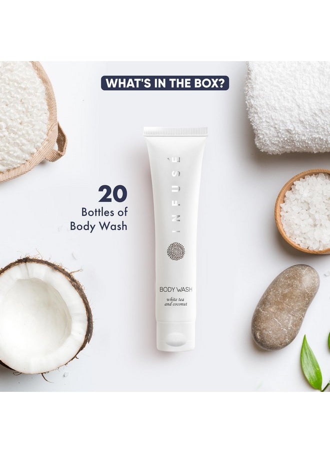 1-Shoppe All-in-Kit Infuse Pure White Tea And Coconut Bulk Hotel Body Wash For Hotels | 1Oz Travel Size Body Wash | Case Of 20  - Image 3