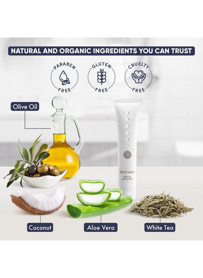 1-Shoppe All-in-Kit Infuse Pure White Tea And Coconut Bulk Hotel Body Wash For Hotels | 1Oz Travel Size Body Wash | Case Of 20  - Image 4