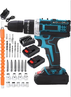 Generic 48V Cordless Drill Set, Power Drill 59Pcs with 3/8 Inch Keyless Chuck, 25+3 Clutch Electric Drill with Work Light, Max torque 45Nm, 2-Variable Speed & 2 Batteries and Fast Charger  - Image 1
