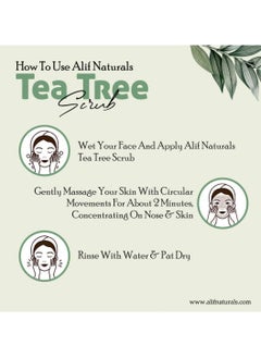 ALIF NATURALS Alif Naturals Tea Tree Face & Body Scrub With Tea Tree Oil For Men & Women, Deep Cleansing & Gentle Exfoliation, Removes Tan, Dead Cells, Anti Acne, All Skin Types, 100ml  - Image 4
