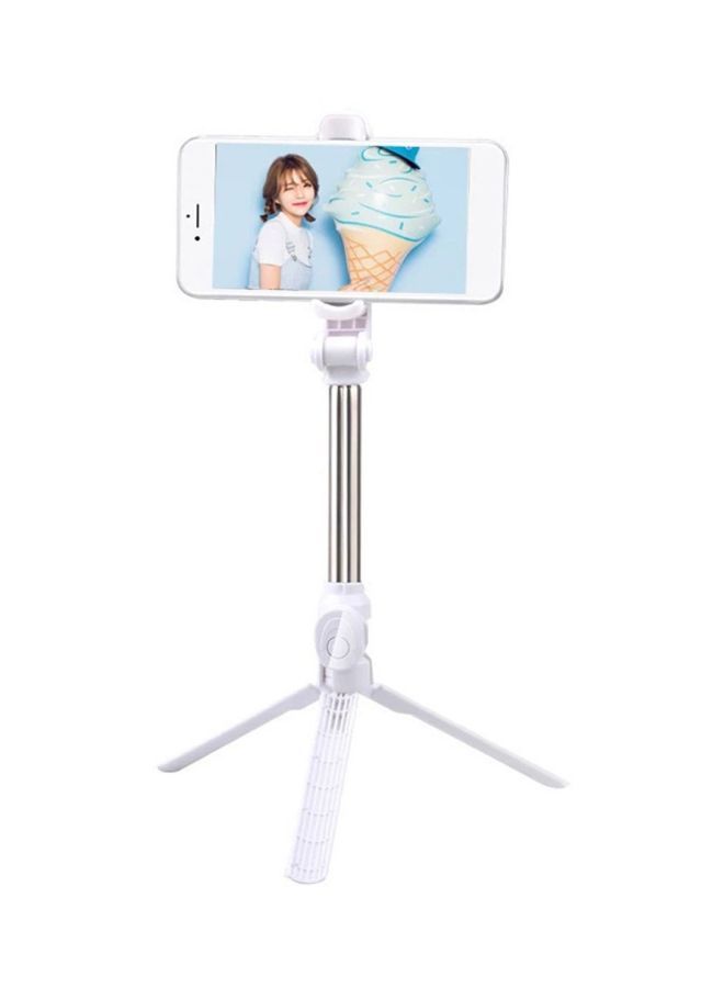 NIBEMINENT Bluetooth Selfie Stick White/Silver - Image 1