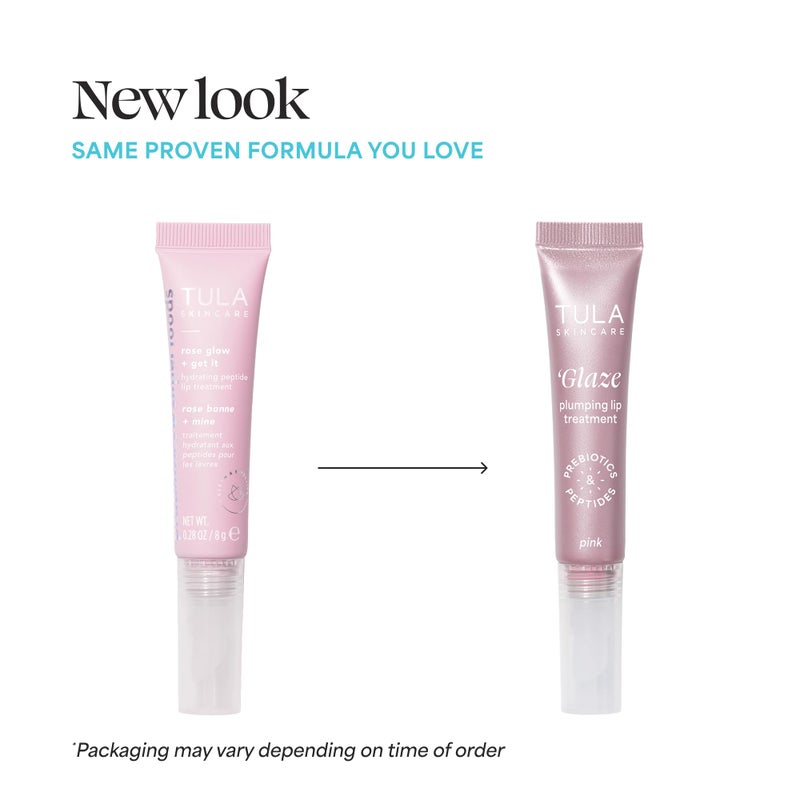 TULA Skin Care Rose Glow + Get It Lip Balm - Hydrating Peptide Lip Treatment with Hyaluronic Acid & Vitamin E, 0.28 oz., Rosy Tint - Image 2