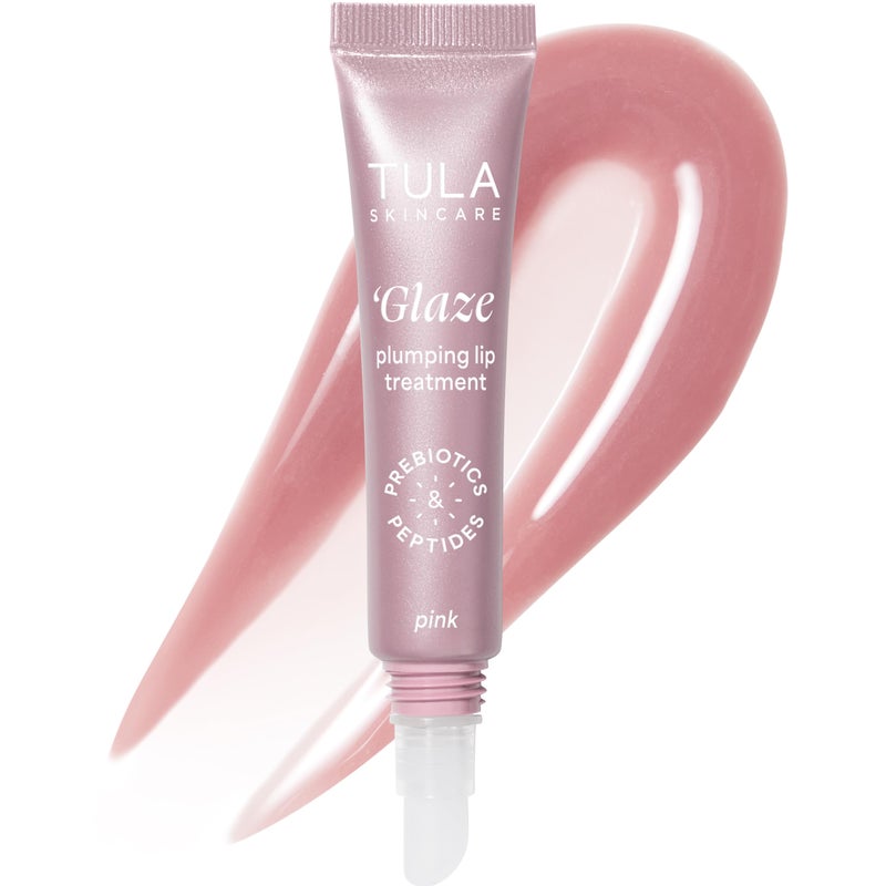 TULA Skin Care Rose Glow + Get It Lip Balm - Hydrating Peptide Lip Treatment with Hyaluronic Acid & Vitamin E, 0.28 oz., Rosy Tint - Image 1