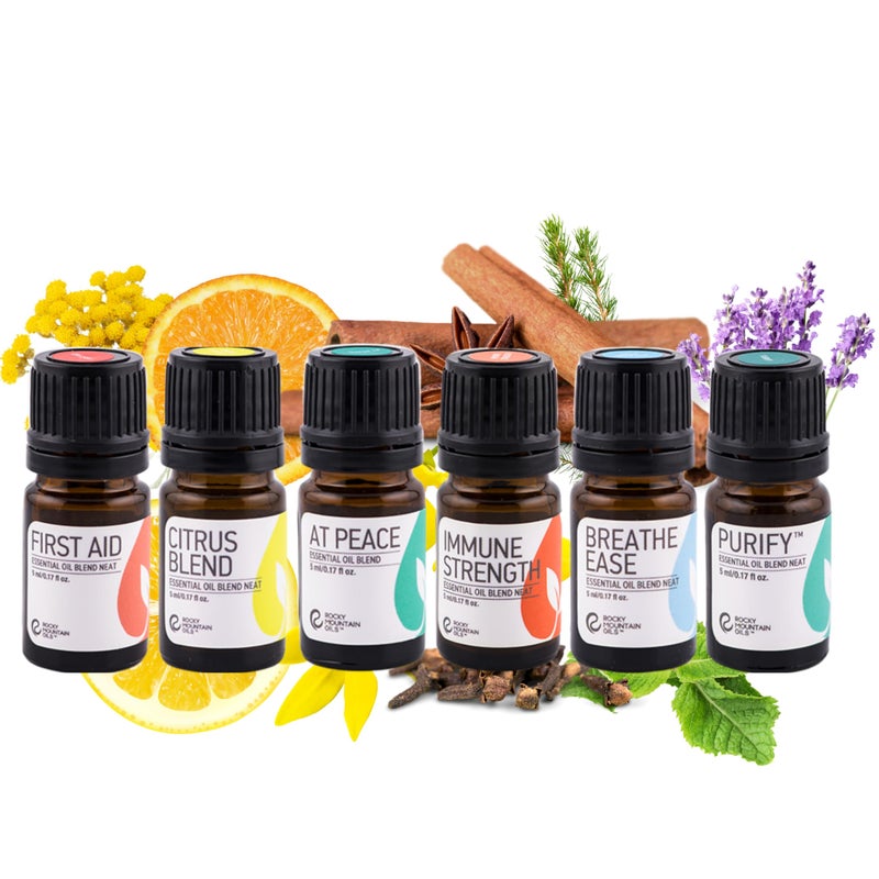 Rocky Mountain Oils The Essentials Kit - Includes Lavender, Lemon, Orange, Peppermint, Tea Tree, and Rosemary Essential Oil - Topical, and Cleaning - 5ml - Image 4