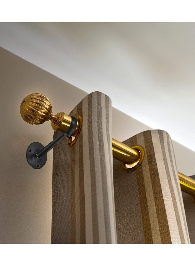 Adjustable 1-1/4 Inch Ceiling-Mount Curtain Rod Holders with Screws, Black - 6 Pieces for Home, Kitchen, Closet, Shower, Wall, and Window Use. - Image 5