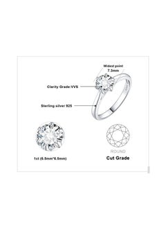 Classic 1Ct Round Cut Cubic Zirconia Solitaire Engagement Rings For Women, 14K White Gold Plated 925 Sterling Silver Promise Ring For Her, Simulated Diamond Anniversary Wedding Rings 6 - pzsku/Z8415D6C9B47151256DECZ/45/_/1735214499/461c4602-76e2-4490-8017-c75aa557461d