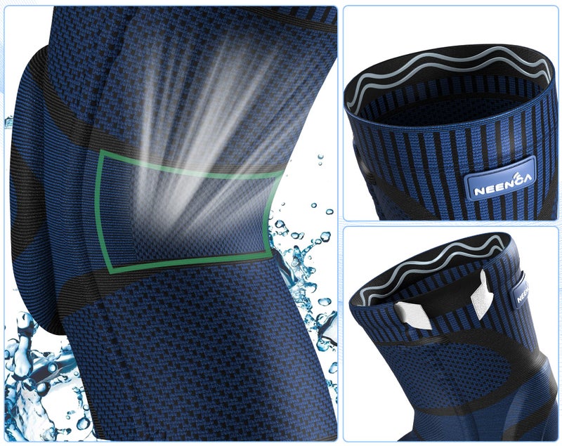 NEENCA Knee Brace for Knee Pain Relief, Medical Knee Support with Patella Pad & Side Stabilizers, Compression Knee Sleeve for Meniscus Tear, ACL, Arthritis, Joint Pain, Runner, Sport- FSA/HSA APPROVED - Image 3