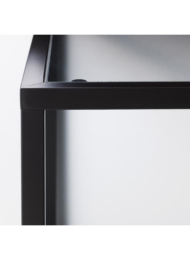 Zaboon Nest of tables, set of 2, black-brown/glass, 90x50 cm - Image 5