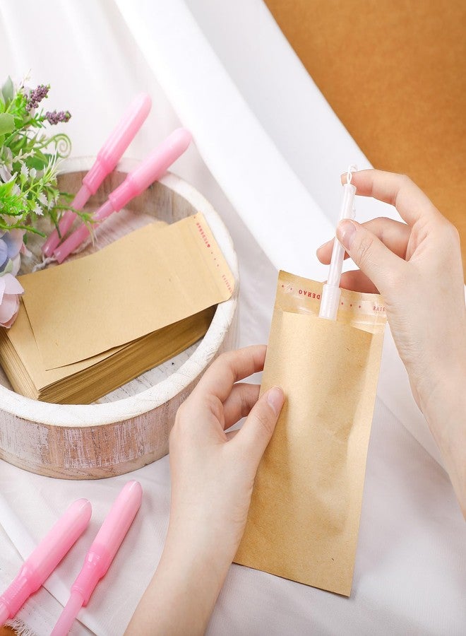 Saypacck 200 Pcs Tampons Disposal Bags Sanitary Napkin Disposal Bags Bulk Feminine Hygiene Disposal Bag Bulk Kraft Tampons Bag for Feminine Products with Self Adhesive for Women Girls, 5.91" x 3.15" - Image 5