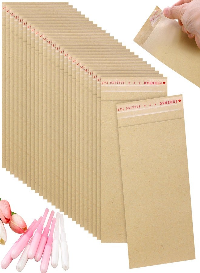 Saypacck 200 Pcs Tampons Disposal Bags Sanitary Napkin Disposal Bags Bulk Feminine Hygiene Disposal Bag Bulk Kraft Tampons Bag for Feminine Products with Self Adhesive for Women Girls, 5.91" x 3.15" - Image 1