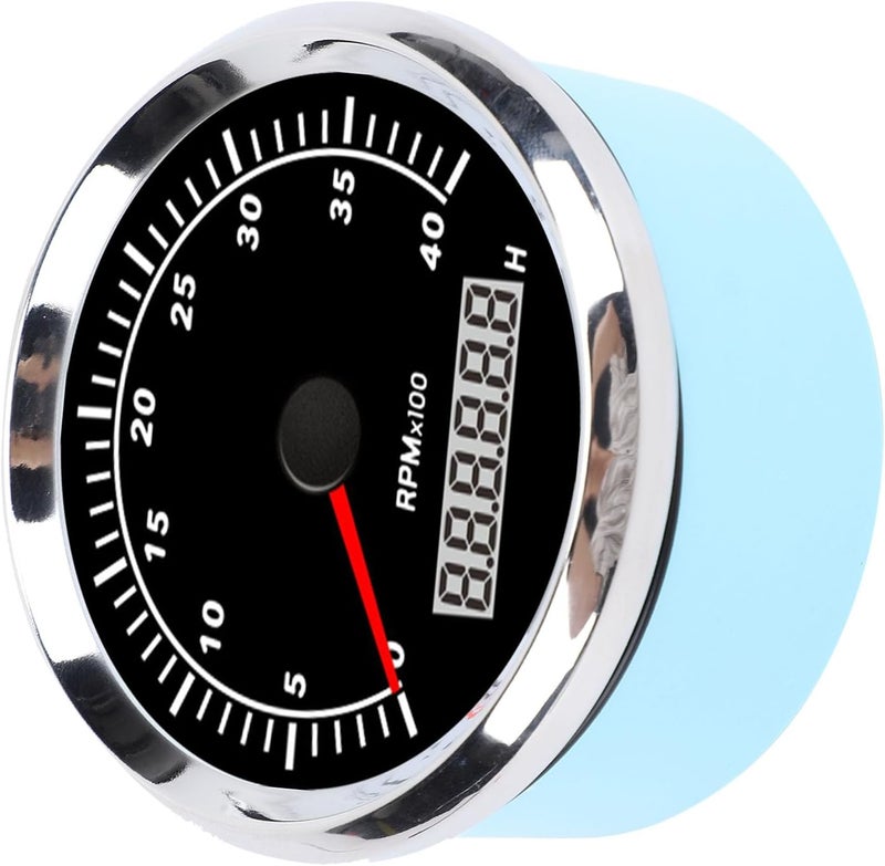 Acouto 85mm Tachometer Gauge Pointer LCD Digital Display, Step Motor RPM Meter with Backlit, Boat RPM Meter, Suitable for Car Truck RV (4000RPM) - Image 5