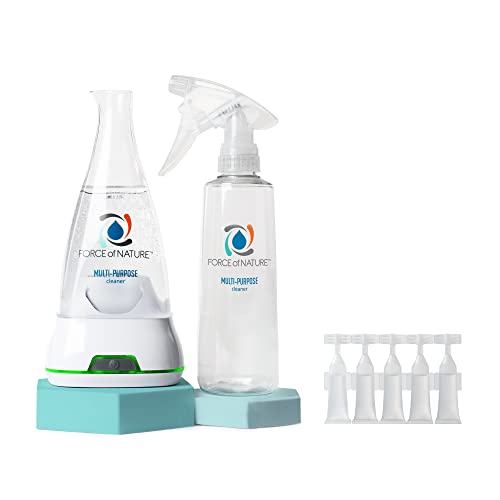 Force of Nature Multi-Purpose Cleaner, Disinfectant & Deodorizer Starter Kit - All Purpose Cleaning Spray with Reusable Bottle, 5 Refills - EPA Registered, Toxin-Free Cleaning Supplies - Image 1