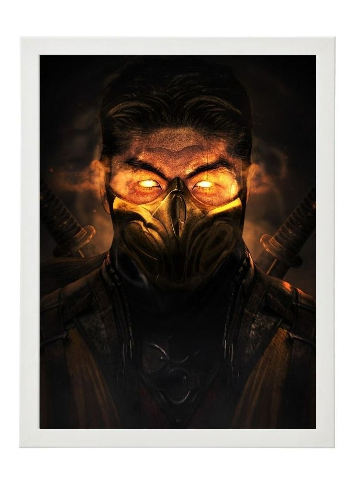 RKN Digital Wall Art Poster Frame Mortal Kombat Scorpion 30X40 cm - Image 1