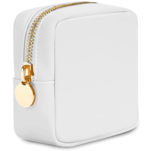 DANCOUR Small Cosmetic Case White for Purse Organization Travel Mini Makeup Bag - Image 1
