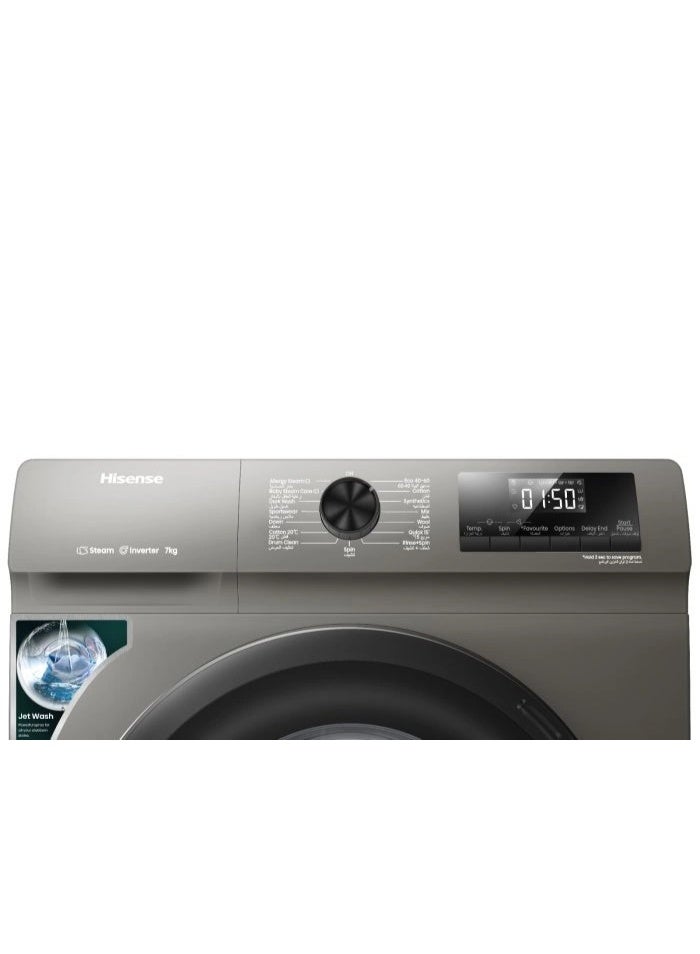 هايسنس غسالة ملابس هايسنس ذات تعبئة أمامية، 7 كجم، WFQP7012JTP 7 kg WFQP7012JTP - Image 3