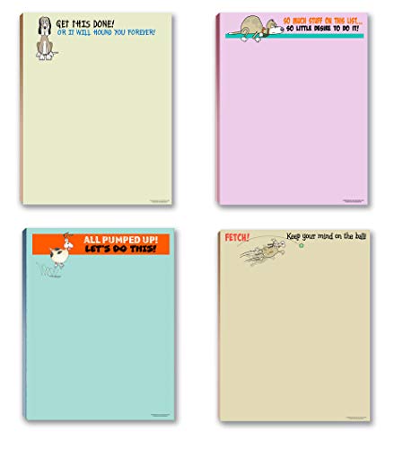 Stonehouse Collection Funny Dog Notepads Pads - 4 Assorted Doggie Notepads - Great Dog Gift Set (Set #2) - Image 1