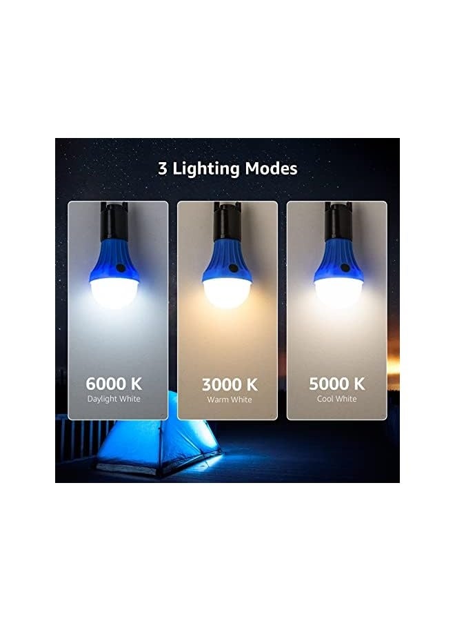 erorex LED Camping Lantern, Camping Essentials, AAA Batteries Included, 4 Packs, Daylight White Cool White Soft White Modes, Hanging Tent Light Bulbs with Clip Hook for Camping, Outdoor and Indoor - Image 2