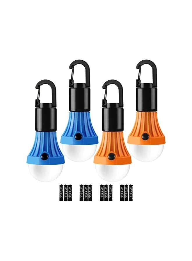 erorex LED Camping Lantern, Camping Essentials, AAA Batteries Included, 4 Packs, Daylight White Cool White Soft White Modes, Hanging Tent Light Bulbs with Clip Hook for Camping, Outdoor and Indoor - Image 1