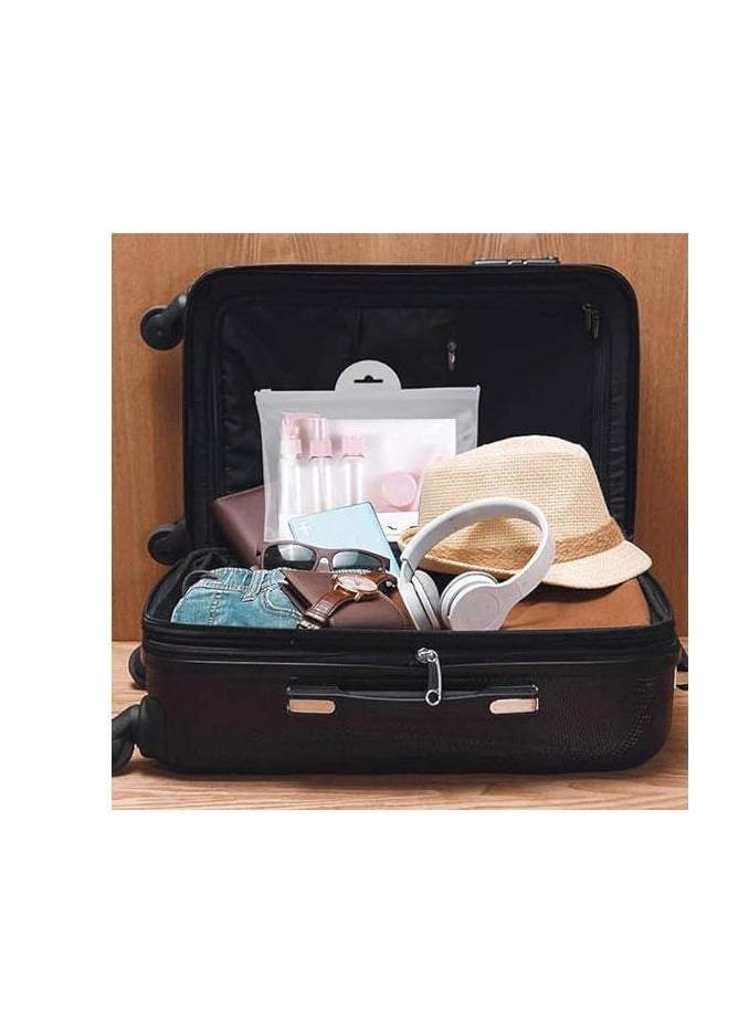 Premium Set Of 9 Pieces Travel Refillable Bottle Set Spray Lotion Shampoo Shower Gel Tube Bottling Cosmetic Empty Liquid Container Portable Tool Refill (pink) - Image 3