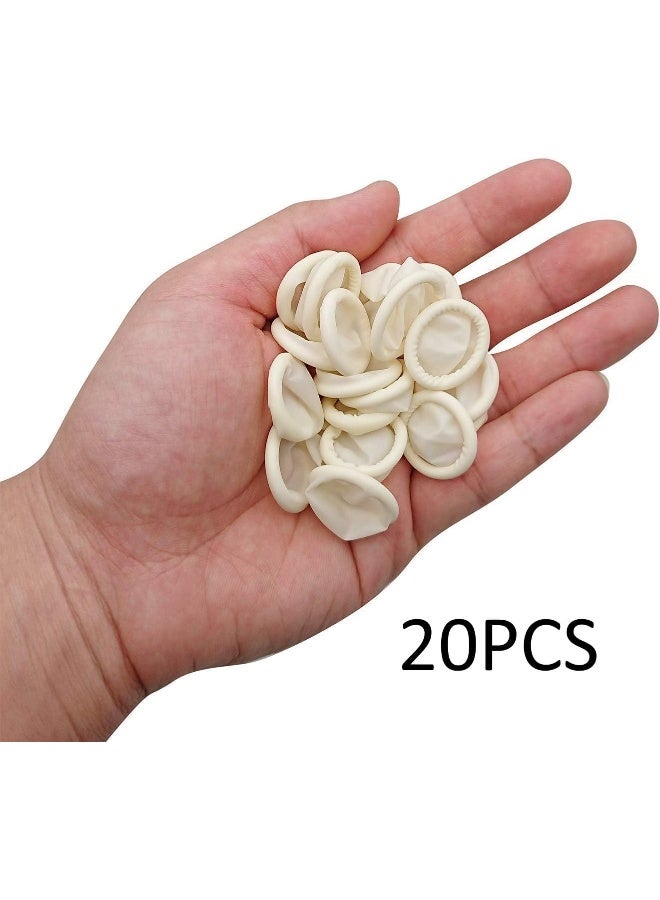 Poaker 20Pcs Disposable Finger Cots Anti Static Rubber Fingertips Protective, Medium Anti Finger Covers For Electronic Repair, Handmade And Industrial Purpose - Image 3