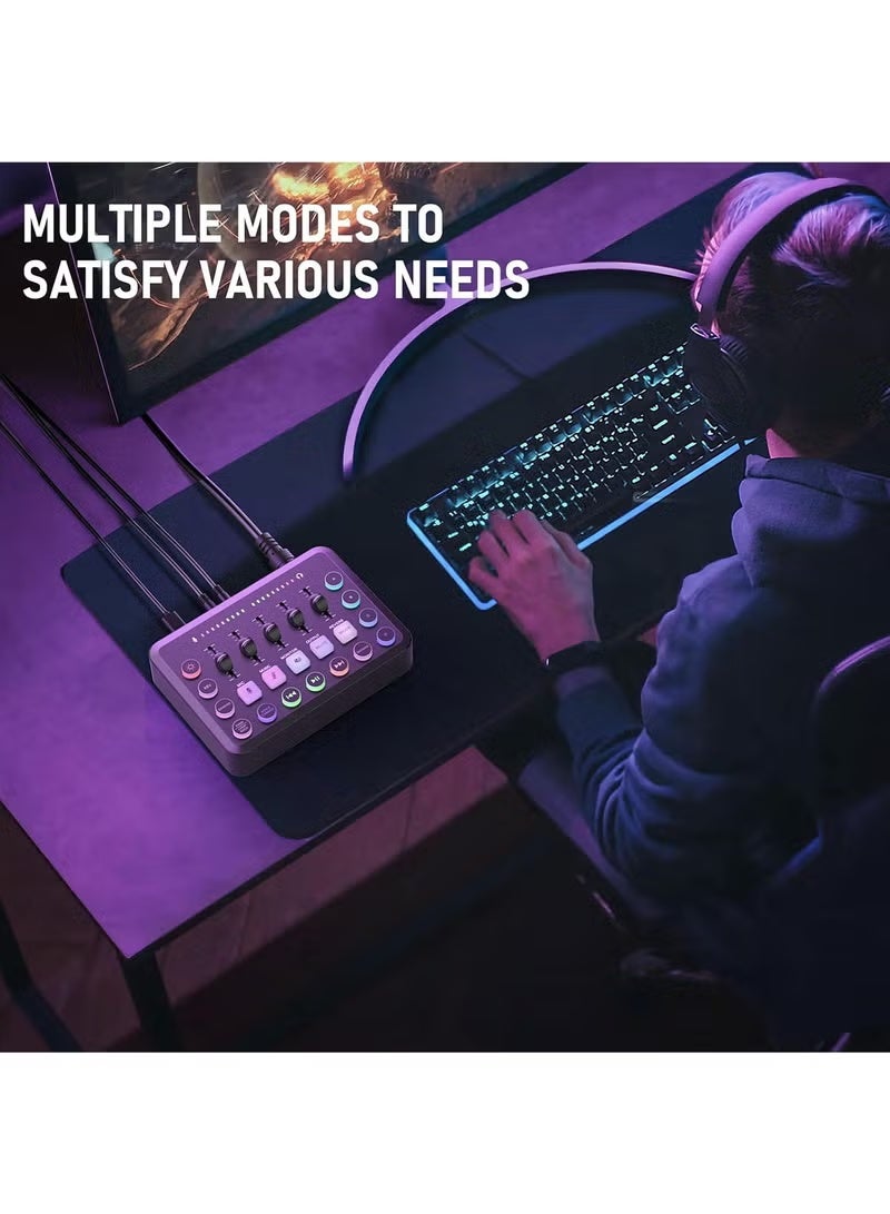 Mi VAZA Wireless Audio Mixer - 48V Phantom Power - XLR Microphone - Voice Changer - Noise Reduction - Built-in 1800 mAh Battery - Gaming DJ Mixer - Live Sound Card for Podcasting, Recording, Singing, Gaming, Tiktok, YouTube, PC, Computer - Image 3