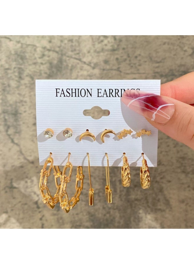 Goolsky طقم أقراط هندسية من اللؤلؤ وزركونيا مكعبة مكون من 6 قطع للنساء – طقم أنيق مضاد للحساسية وبسيط للحفلات اليومية في المكتب - Image 2