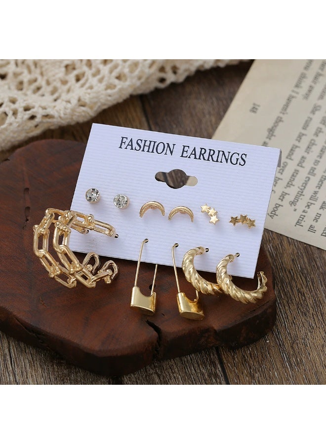 Goolsky طقم أقراط هندسية من اللؤلؤ وزركونيا مكعبة مكون من 6 قطع للنساء – طقم أنيق مضاد للحساسية وبسيط للحفلات اليومية في المكتب - Image 3