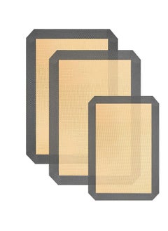 SYOSI Nonstick Silicone Baking Mat Sets Reusable Sheet for Making Cookies Bread and Pastry Kitchen Food Bakeware High Temperature Oven Set of 3  - Image 1