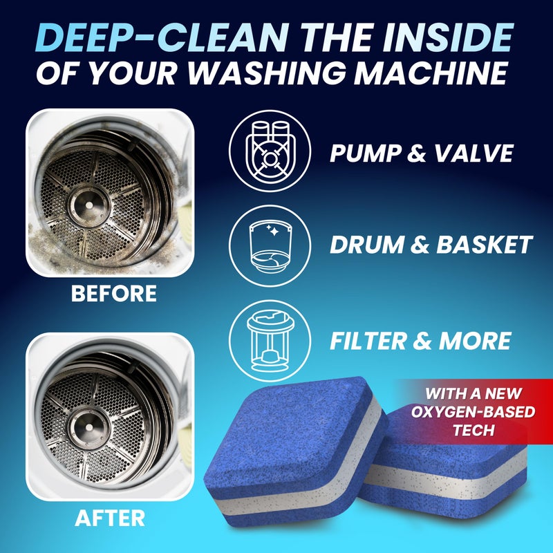SHIMMERIX Washing Machine Cleaner Pro Tablets for Pet Owners - 56 Pack, Front & Top Load Washer Deep Cleaning, Septic Tank Safe, HE Support, Remove Stubborn Pet Hair, Eliminates Smells, Prevents Dander Build-up - Image 2